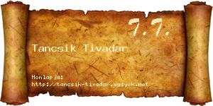 Tancsik Tivadar névjegykártya