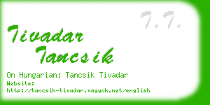 tivadar tancsik business card